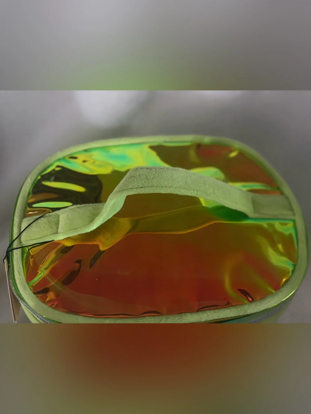 Juicy Couture Lime Green Holographic Top Cosmetic Travel Case